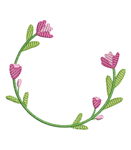 Matriz de Bordado Arco Flor Rosa